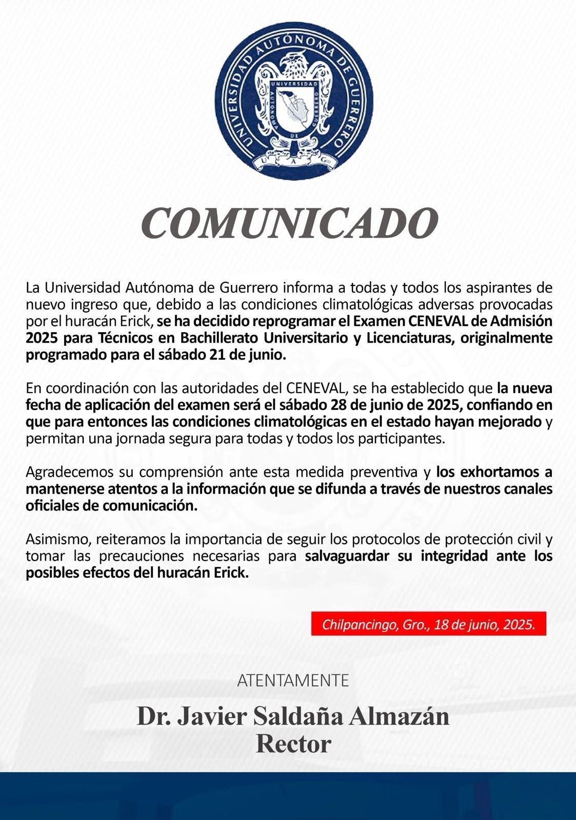 Comunicado Ceneval